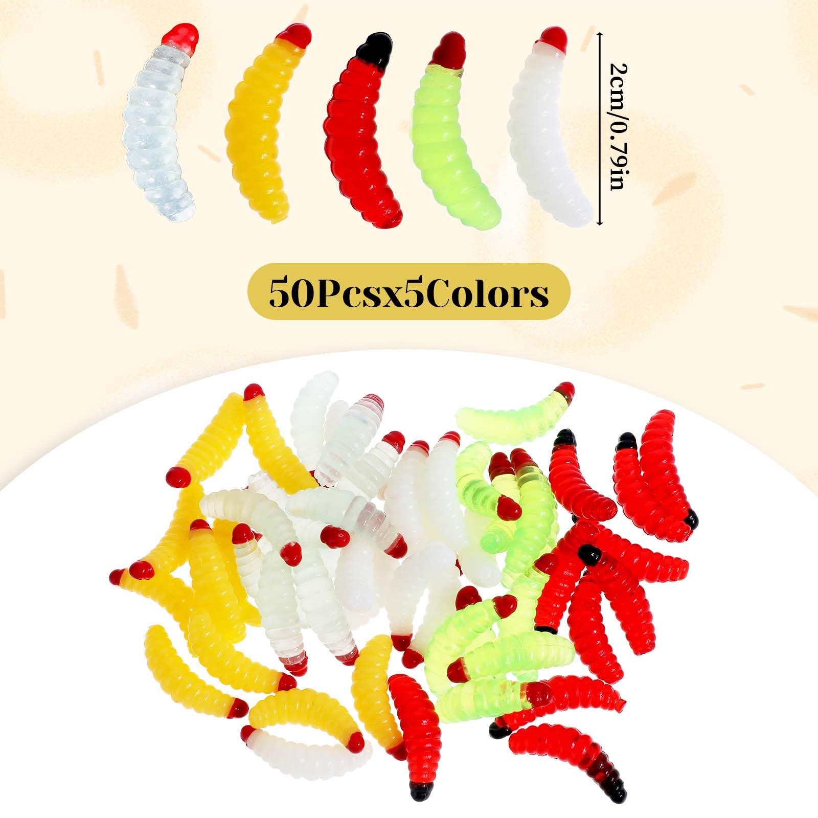 Amazon.com : Giantree 50 Pcs Soft Silicone Maggot Worm, Soft